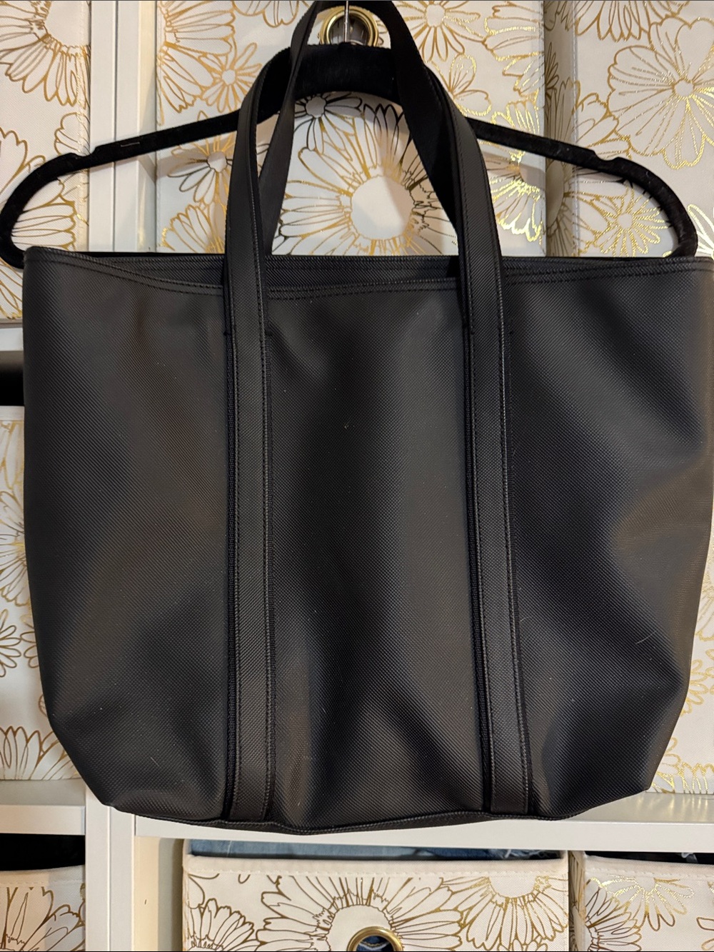 Lacoste Black Nylon Tote Bag - Classic Everyday Carry - Picture 2 of 4